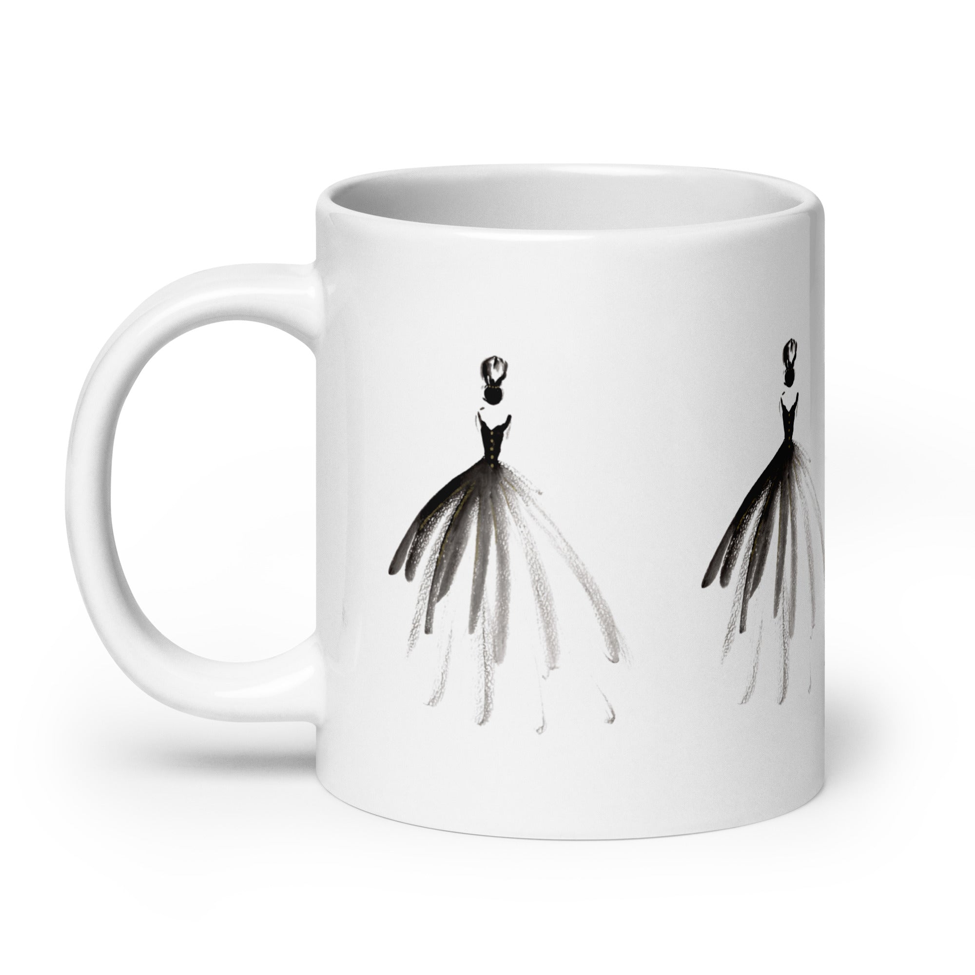 DOLLY Watercolor Fashion Ballerina with the black dress mug