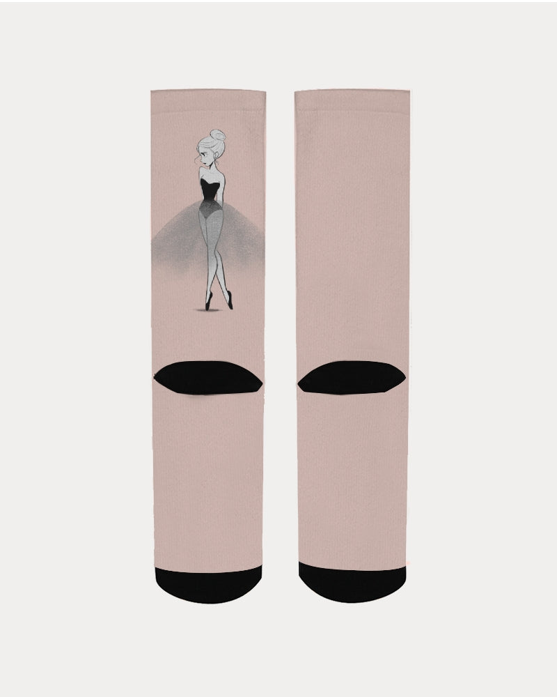 DOLLY DOODLING Ballerina Ballet Blush Pink Women's Socks