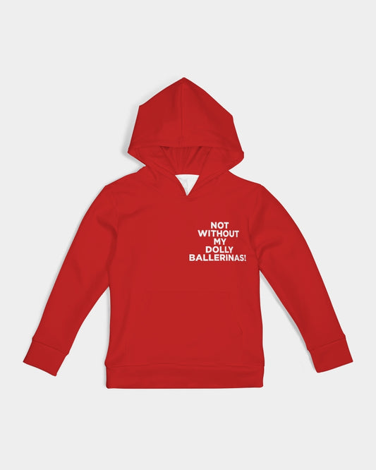 NOT WITHOUT MY DOLLY BALLERINAS WITH RED BALLERINAS Kids Hoodie red