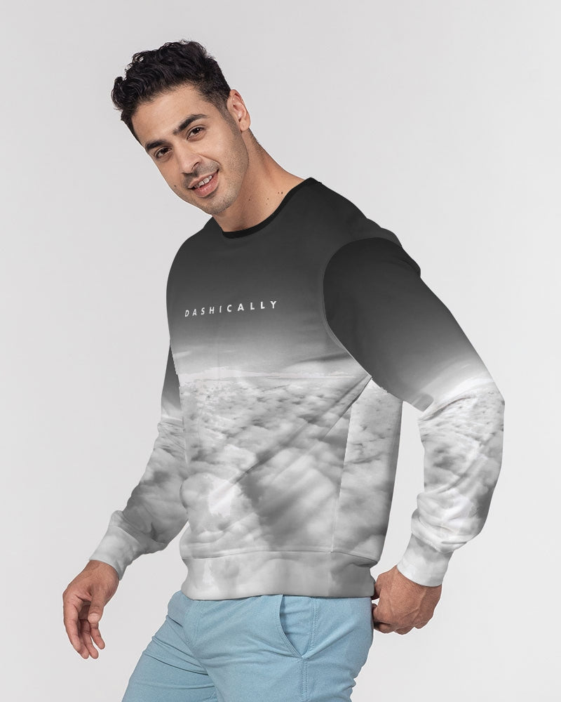 DASHICALLY Men's Classic French Terry Crewneck Pullover