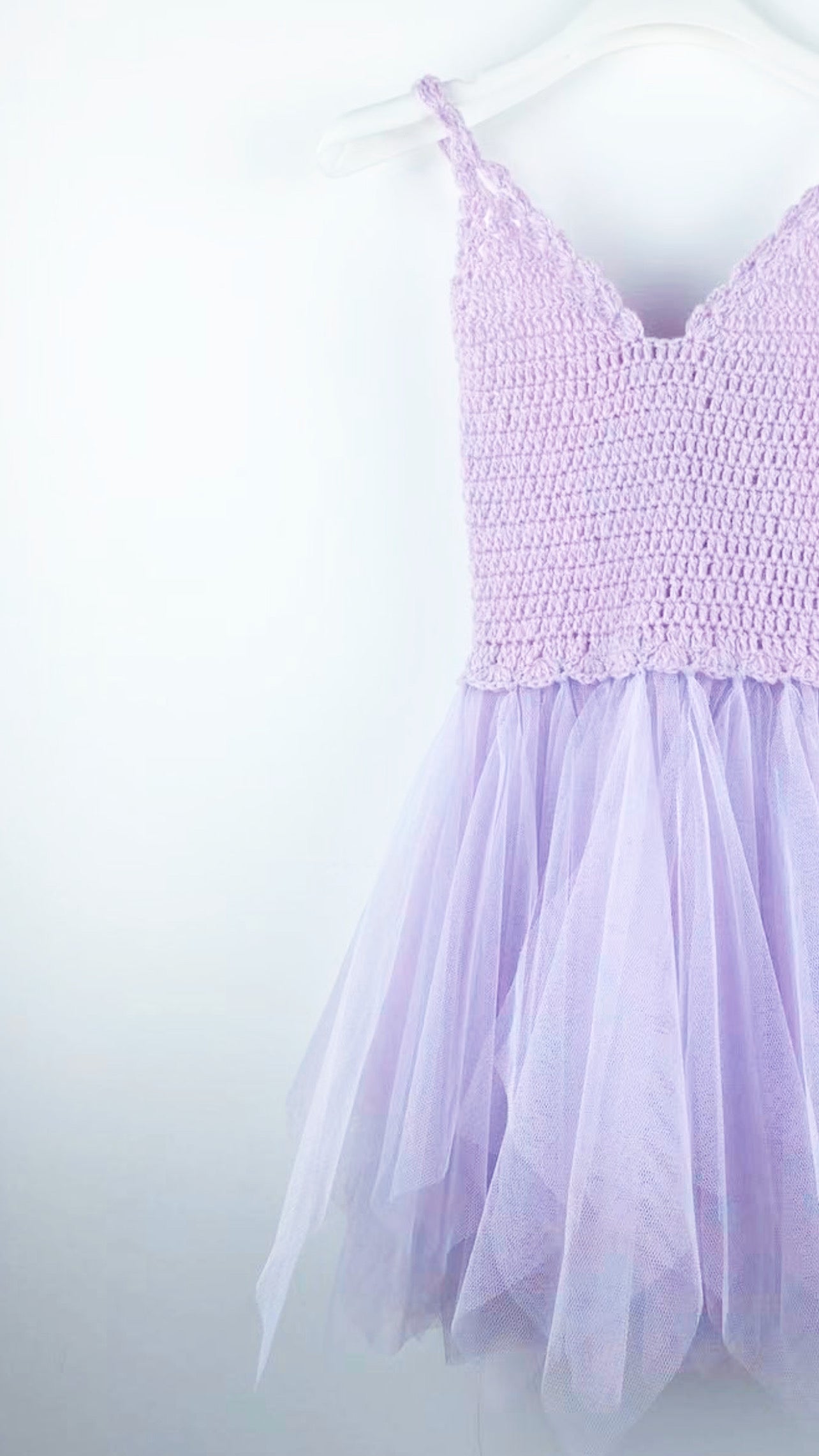 DOLLY by Le Petit Tom ® CROCHET TUTU DRESS V-NECK lavender
