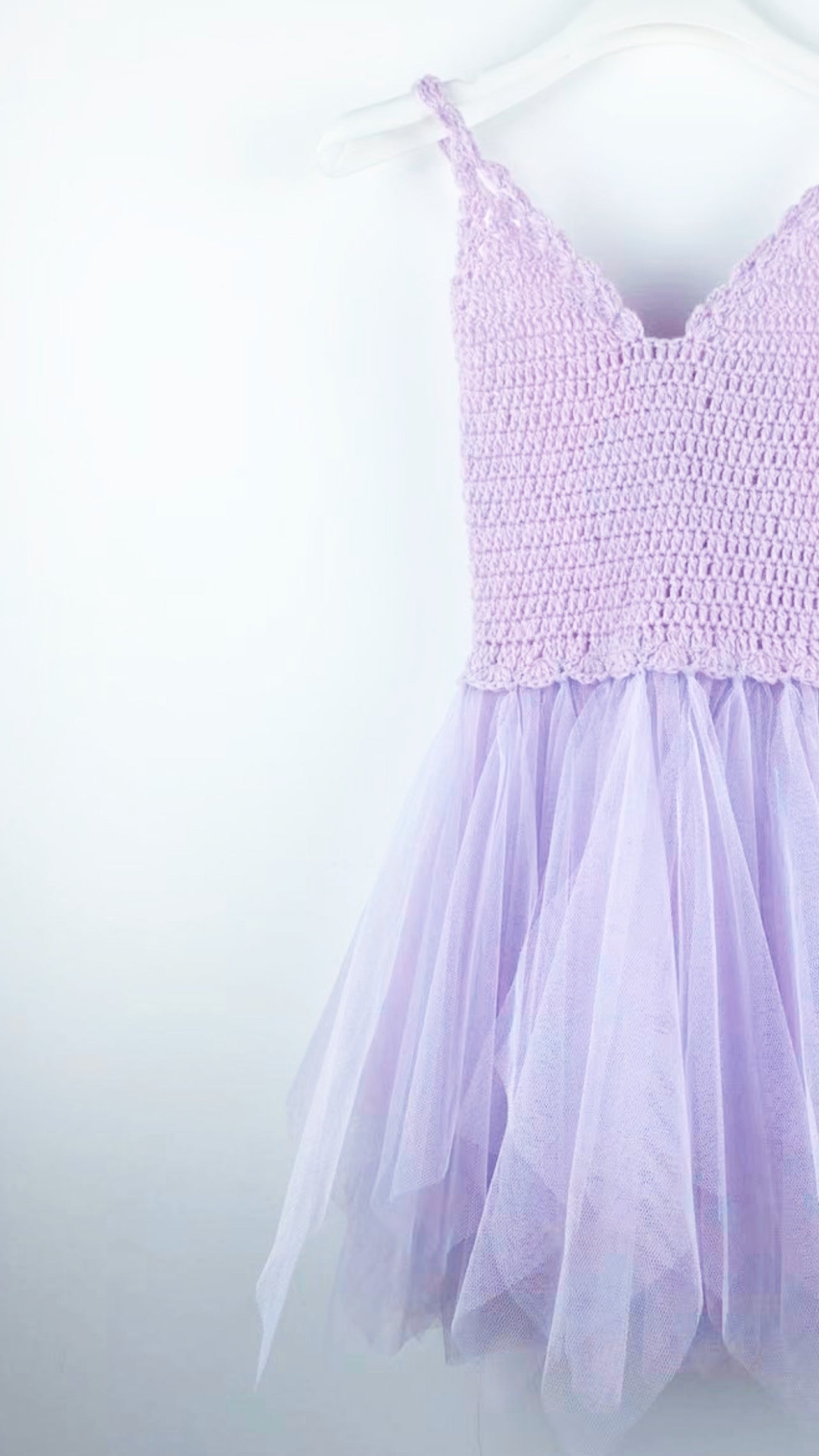 DOLLY by Le Petit Tom ® VESTIDO TUTÚ CROCHET CUELLO V lavanda