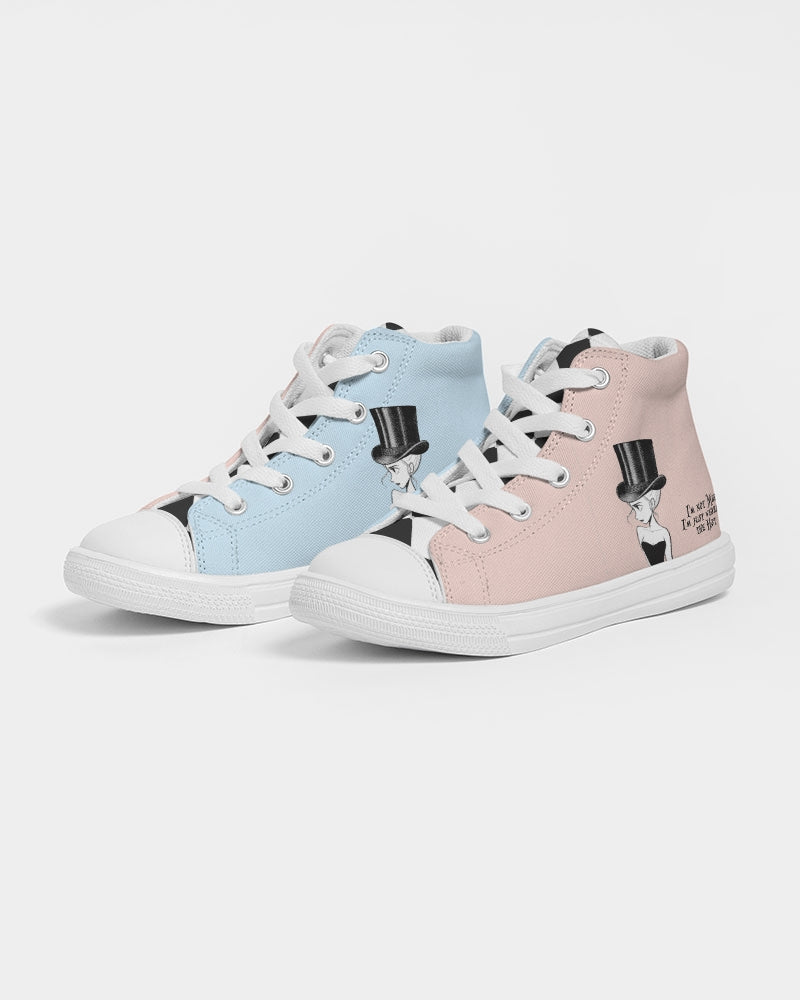 DOLLY IS NOT MAD BALLET PINK LIGHT BLUE Kids Hightop Canvas Shoe