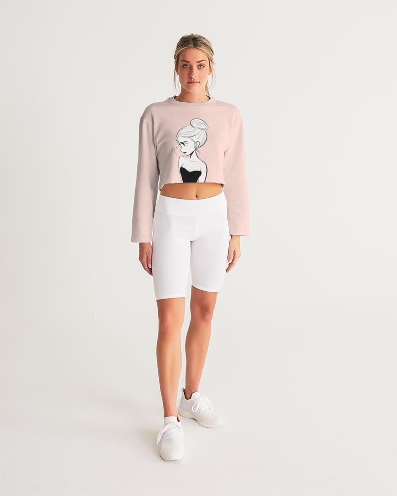DOLLY DOODLING Ballerina Dolly pink Women's Cropped Sweatshirt