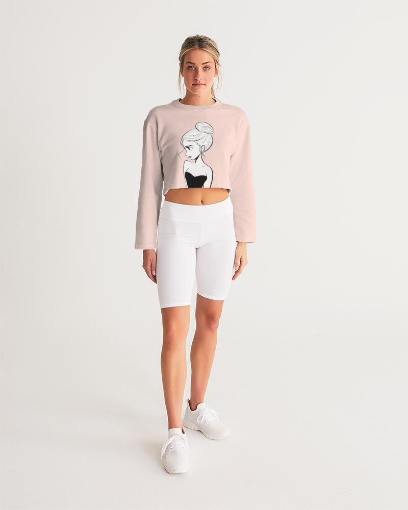 DOLLY DOODLING Ballerina Ballet Blush Pink Sudadera corta de mujer