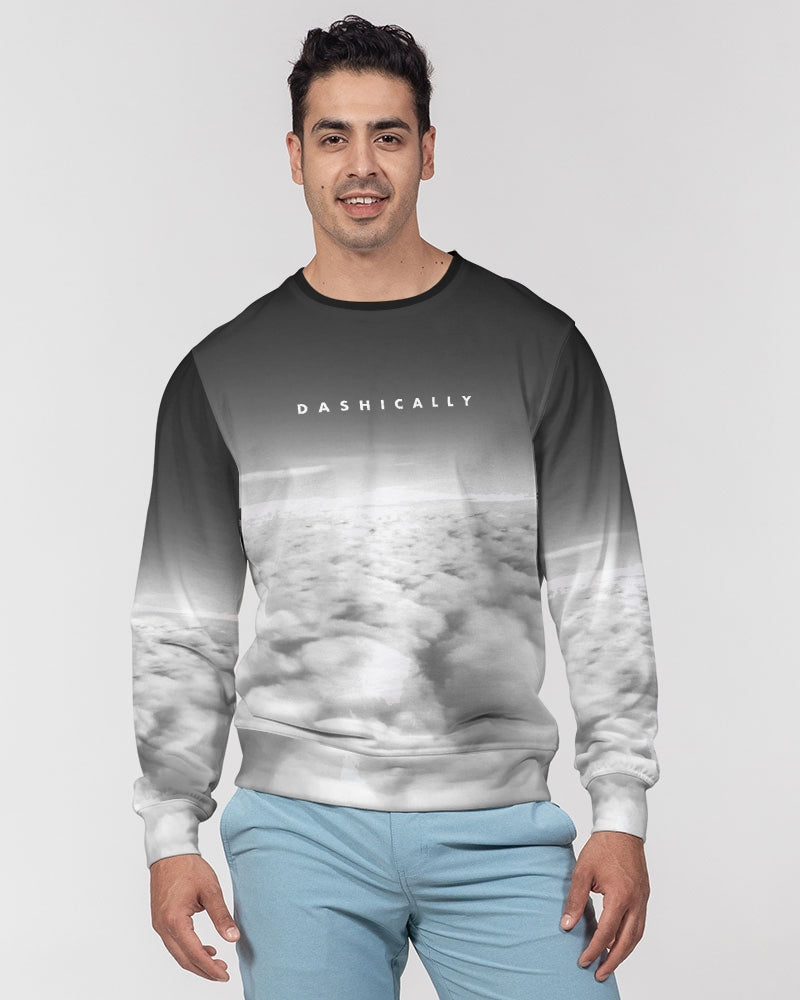 DASHICALLY Men's Classic French Terry Crewneck Pullover