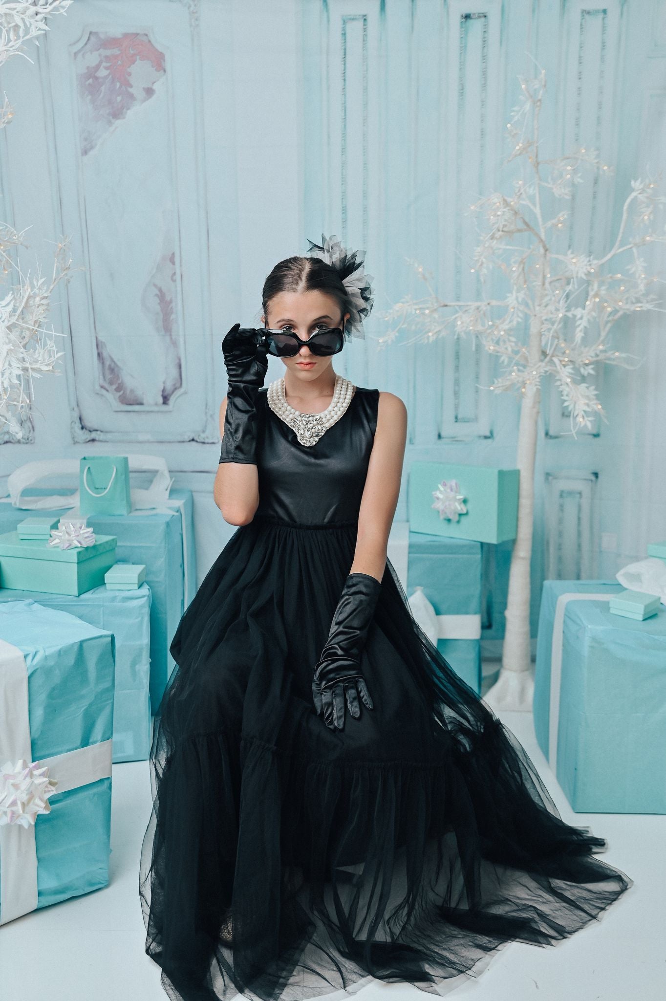 DOLLY GOLIGHTLY Breakfast @ Tiffany's SATIN MAXI TUTU DRESS black
