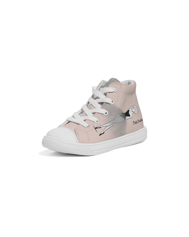 DOLLY DOODLING DOLLY PINK Kids Hightop Canvas Shoe