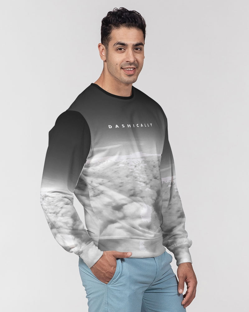DASHICALLY Men's Classic French Terry Crewneck Pullover