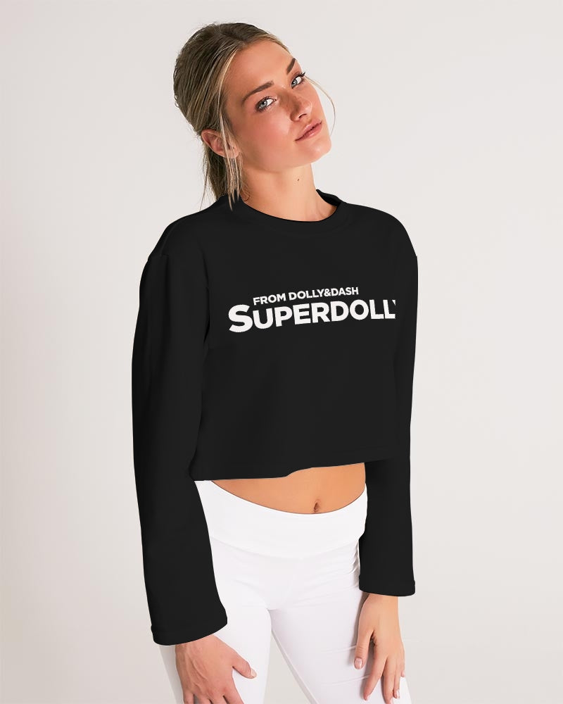 SUPERDOLLY. BLACK Women's Cropped Sweatshirt