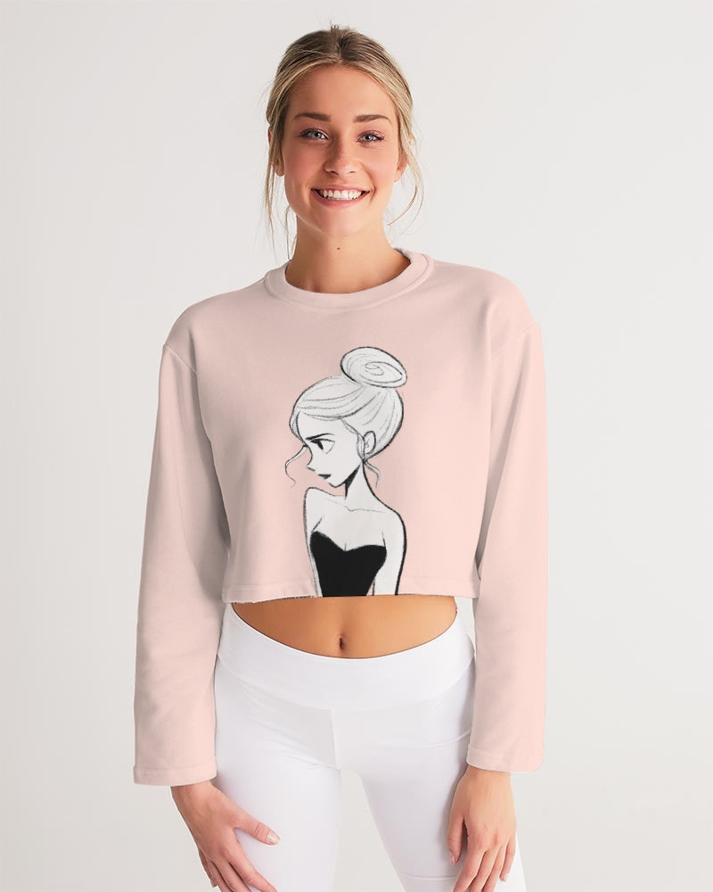 DOLLY DOODLING Ballerina Ballet Blush Pink Sudadera corta de mujer