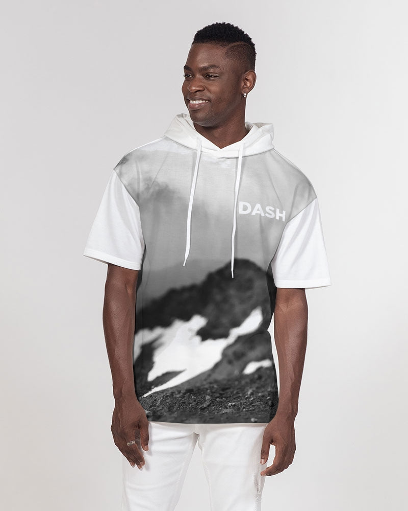 DASH TOPS Sudadera con capucha de manga corta de peso pesado premium para hombre