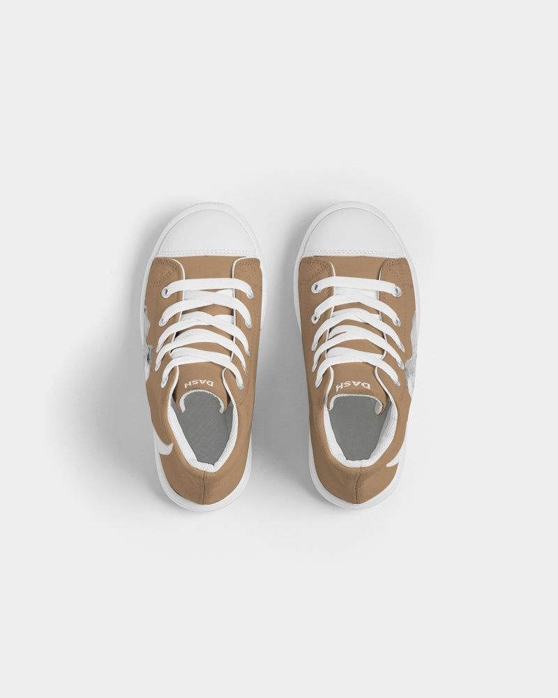 DASH CAPRICORN SKULL BROWN Kids Hightop Canvas Shoe