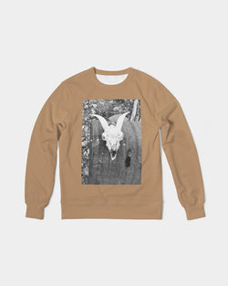 DASH CAPRICORN SKULL BROWN Men's Classic French Terry Crewneck Pullover