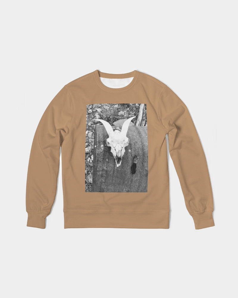 DASH CAPRICORN SKULL BROWN Men's Classic French Terry Crewneck Pullover