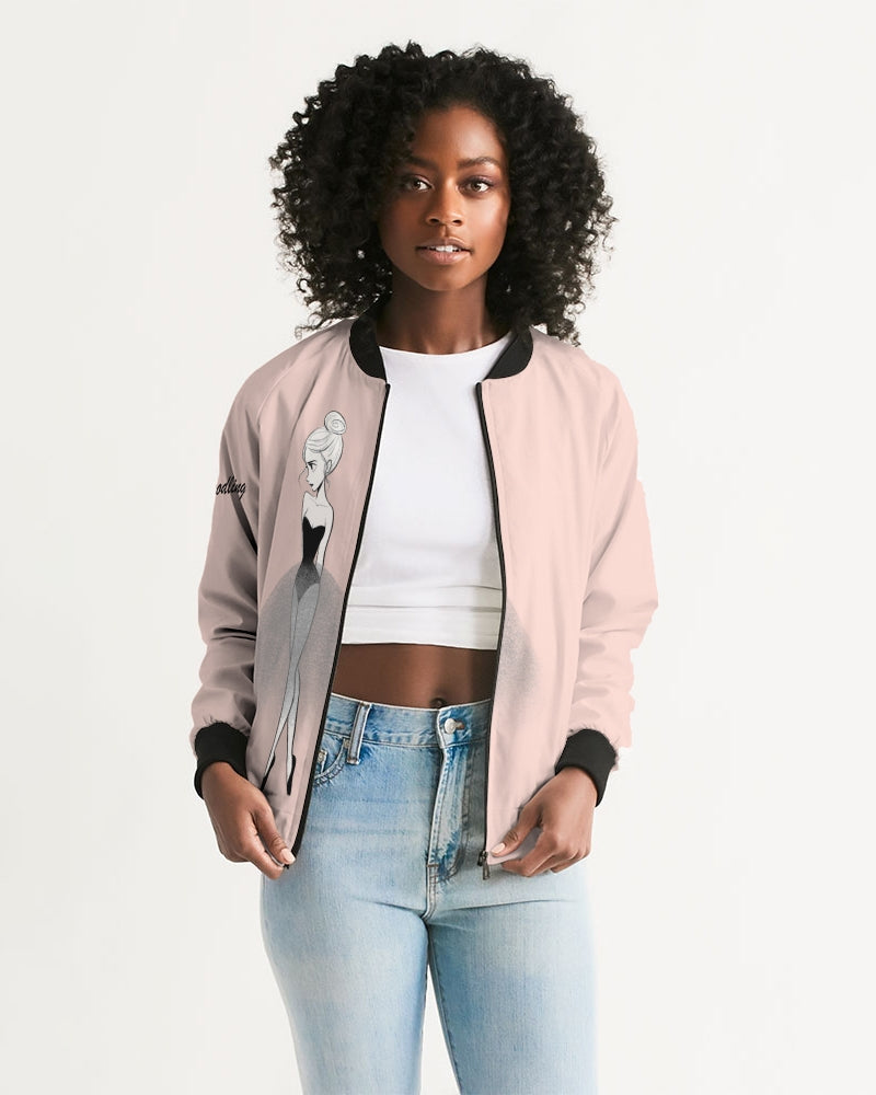 DOLLY DOODLING Ballerina Ballet Blush Pink - Chaqueta bomber para mujer
