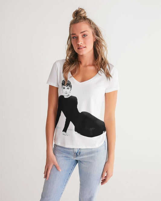 DOLLY's icon Audrey Hepburn Women's V-Neck Tee