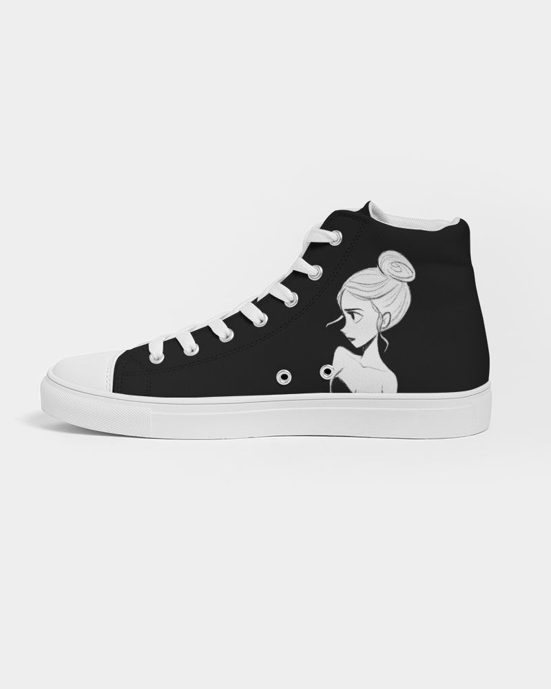 DOLLY DOODLING Zapato alto de lona negro bailarina para mujer