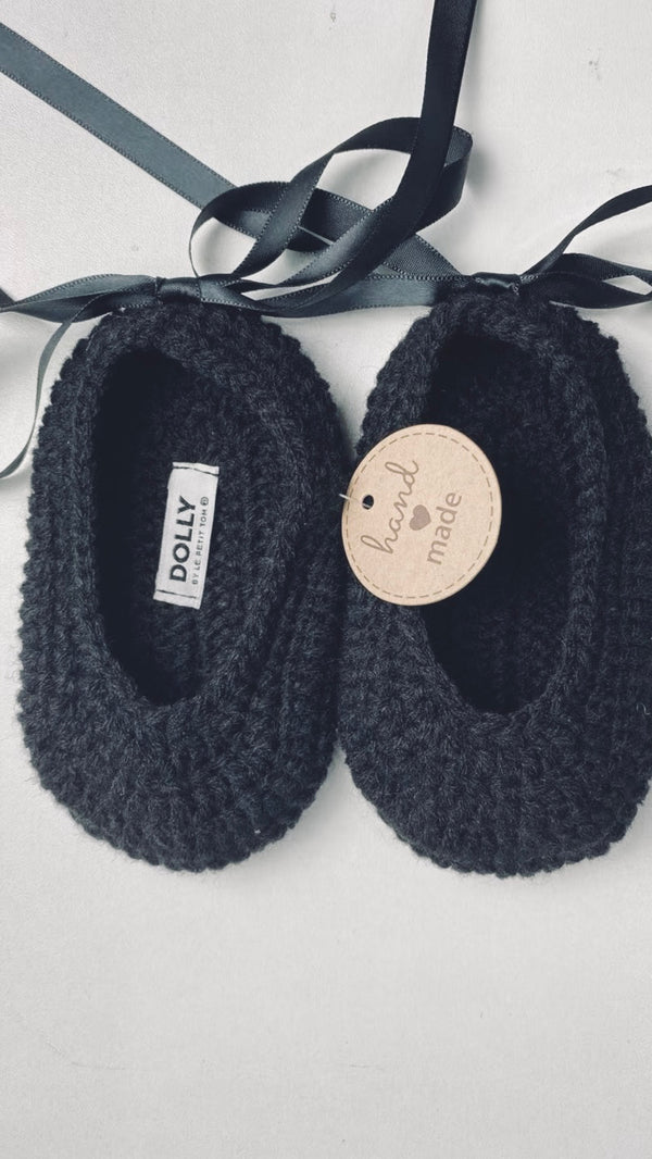 DOLLY by Le Petit Tom ® BAILARINAS BEBÉ CROCHET negro
