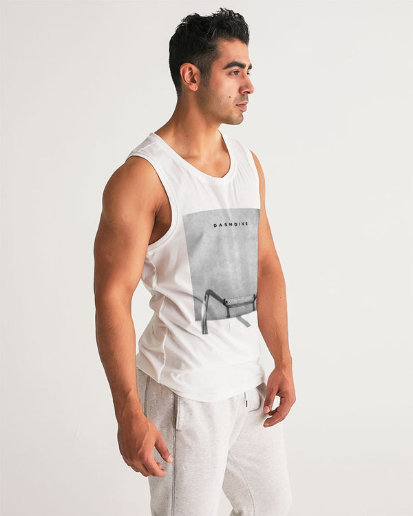 DASH DIVE black & white Men's Sports Tank