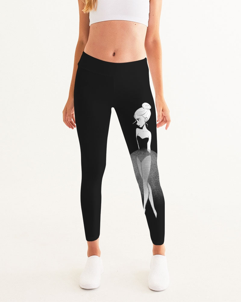 DOLLY DOODLING Ballerina Black Women's Yoga Pants