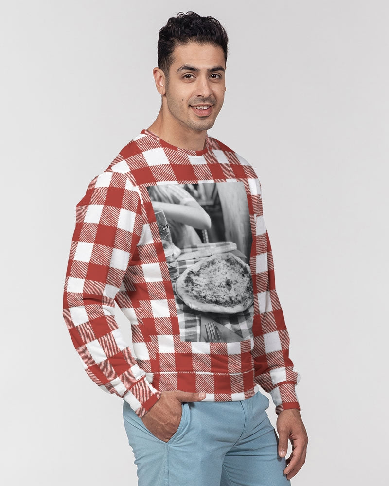 FOOD FOR DASH - Jersey clásico de cuello redondo de rizo francés para hombre