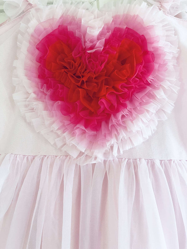 VESTIDO DE CORAZONES CON CORDONES EN LA ESPALDA DOLLY ♥ fresa