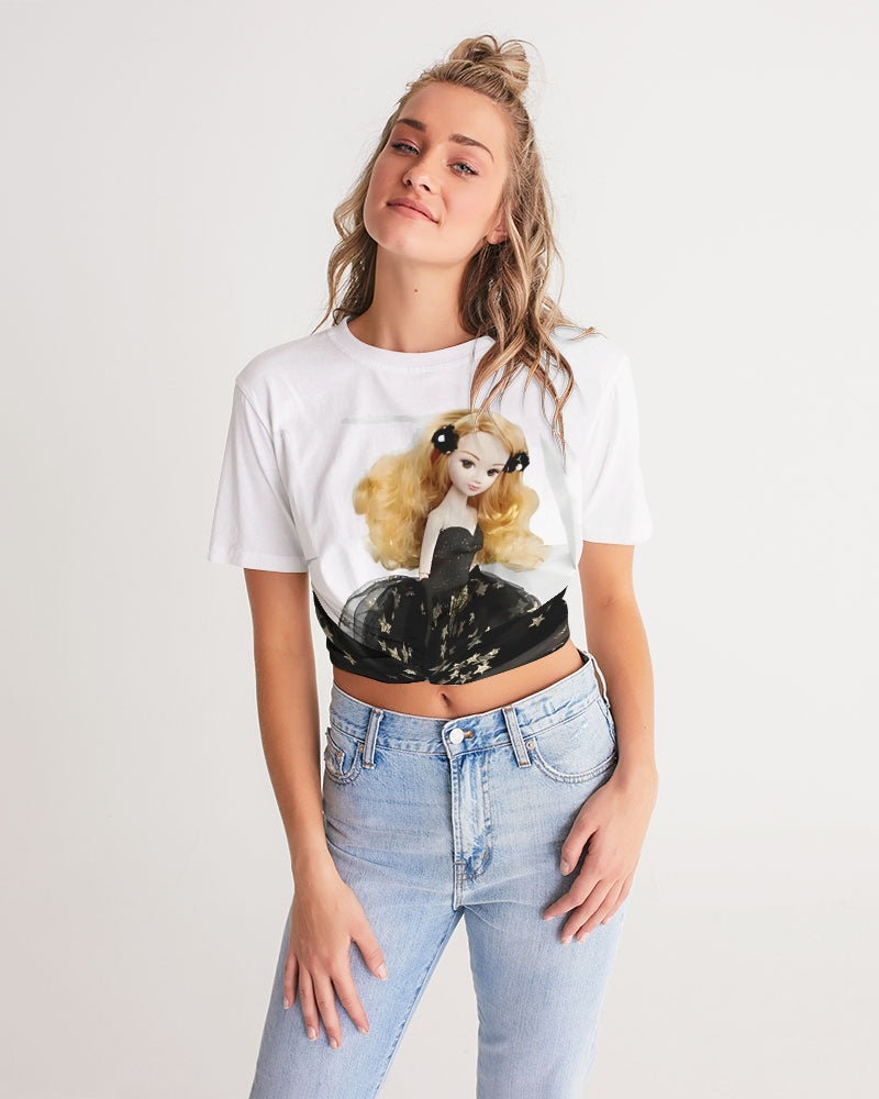 DOLLY® Fashion Doll Star Women's Twist-Front Cropped Tee