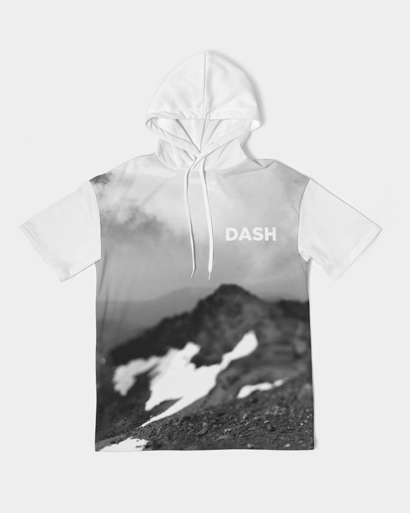 DASH TOPS Sudadera con capucha de manga corta de peso pesado premium para hombre
