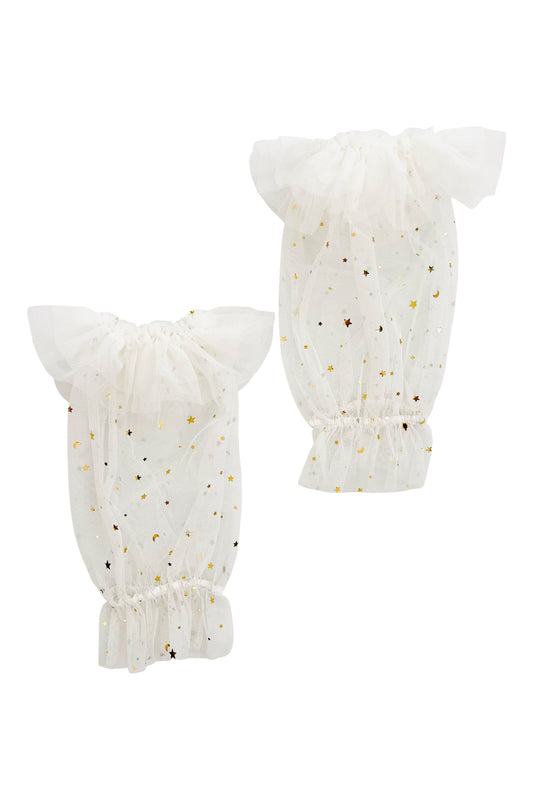 DOLLY® STARS &amp; MOON ⭐️ 🌙 'RUFFLE YOUR LIMBS' GUANTES/ LEGGINGS blanco