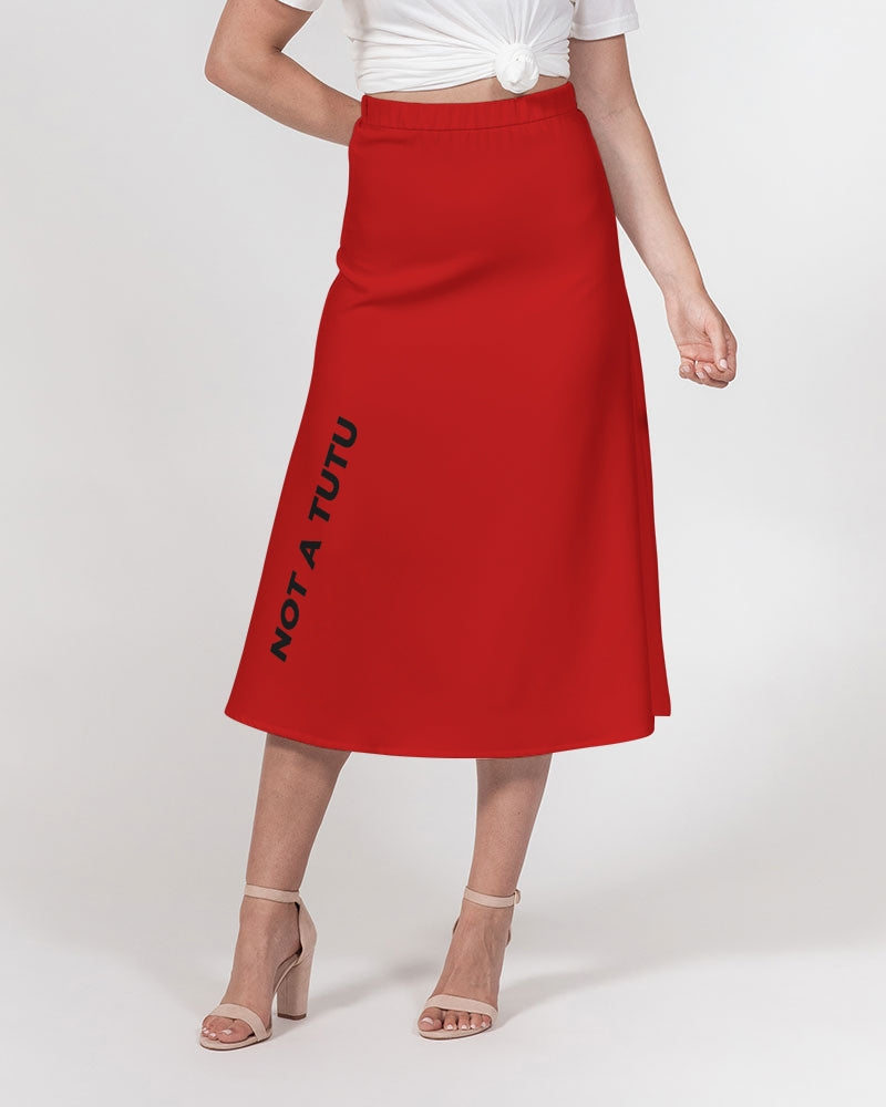 NOT A TUTU STILL DOLLY RED Women's A-Line Midi Skirt