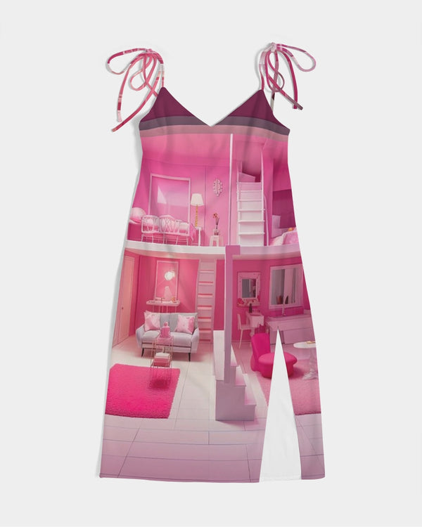 DOLLY WORLD DOLLHOUSE Women's Tie Strap Split Dress