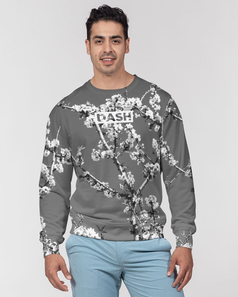 DASH GOGH REAL negro y blanco Hombres Classic French Terry Crewneck Pullover