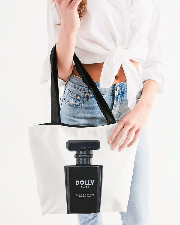 DOLLY BLACK PERFUME BOTTLE Canvas Zip Tote
