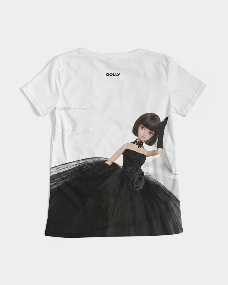 DOLLY® Fashion Doll Little Black Dress Women's V-Neck Tee