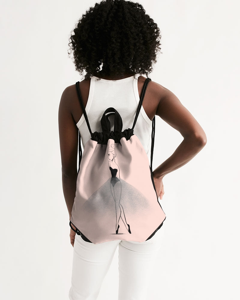 DOLLY DOODLING Bailarina Ballet Blush Pink Lienzo Mochila saco