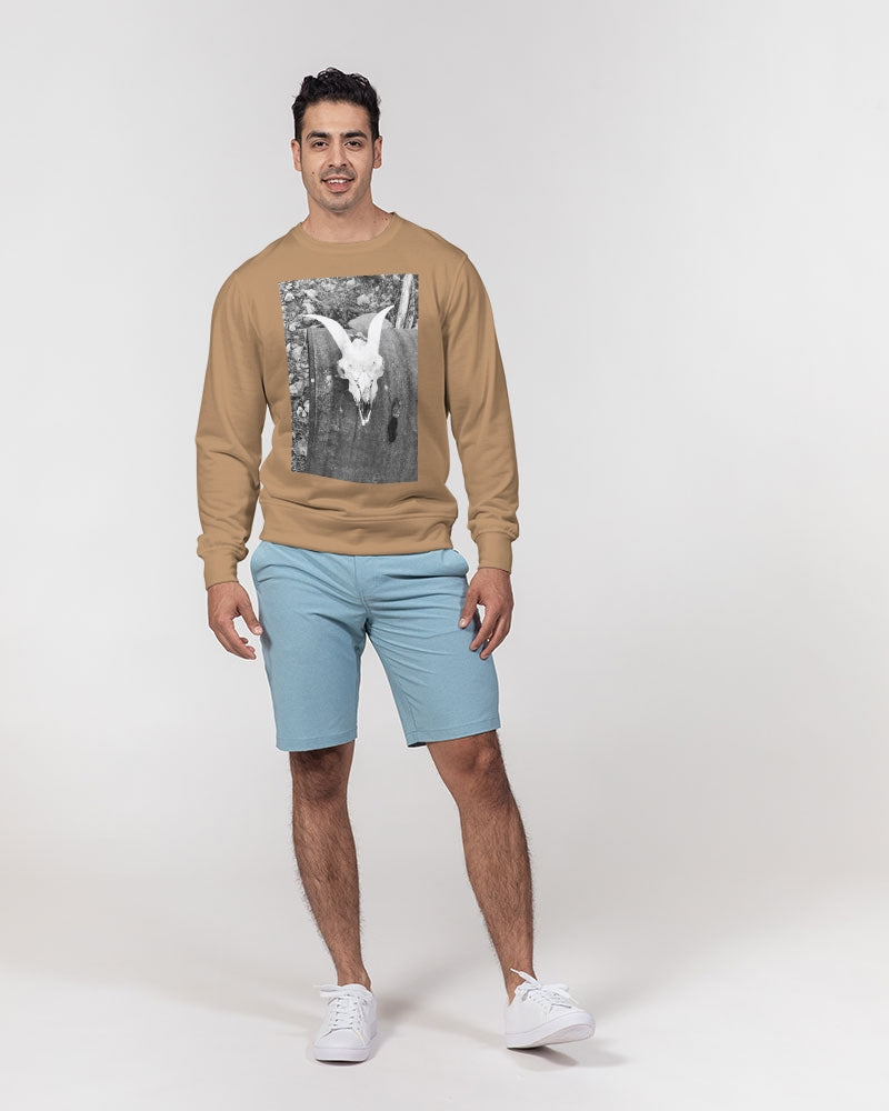 DASH CAPRICORN SKULL BROWN Men's Classic French Terry Crewneck Pullover