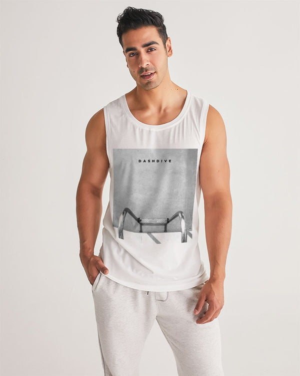 Camiseta de tirantes deportiva para hombre DASH DIVE en blanco y negro