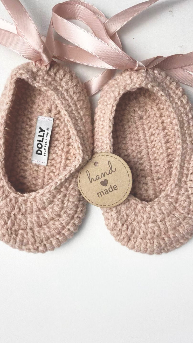 DOLLY by Le Petit Tom ® CROCHET BABY BALLERINAS ballet pink