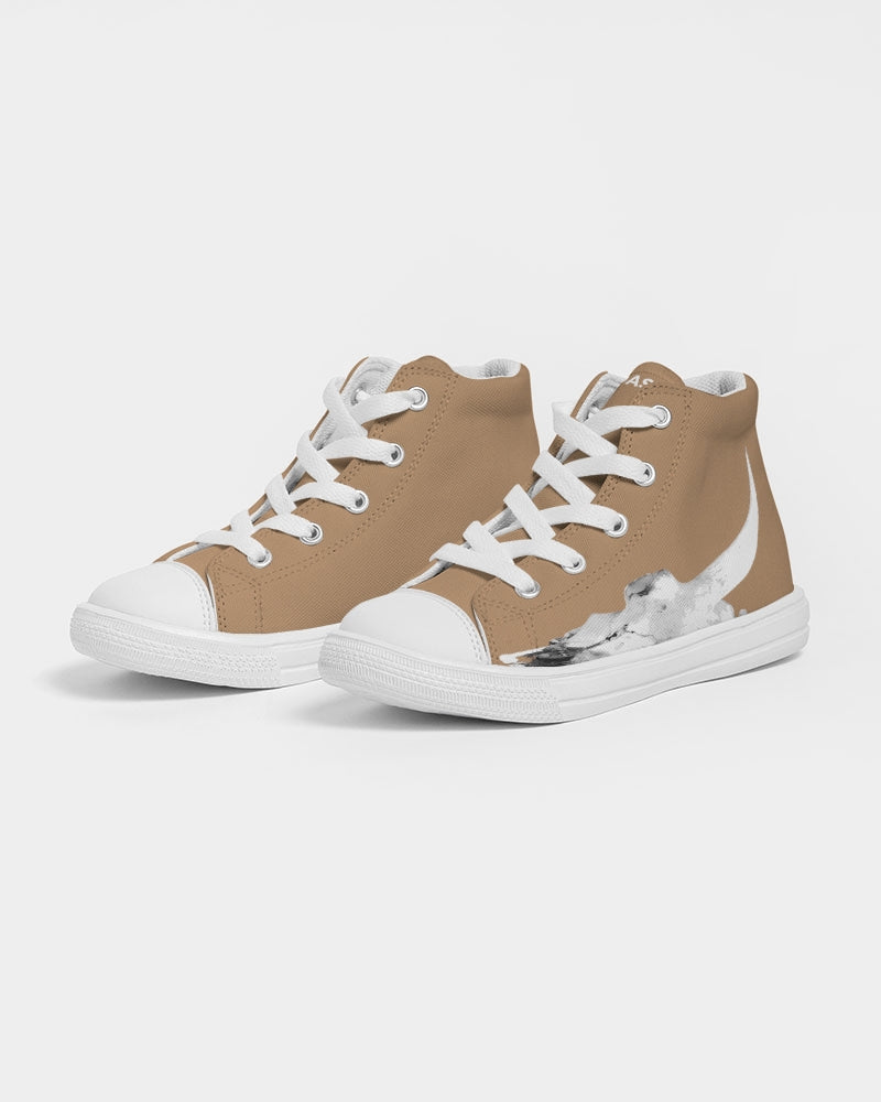 DASH CAPRICORN SKULL BROWN Kids Hightop Canvas Shoe