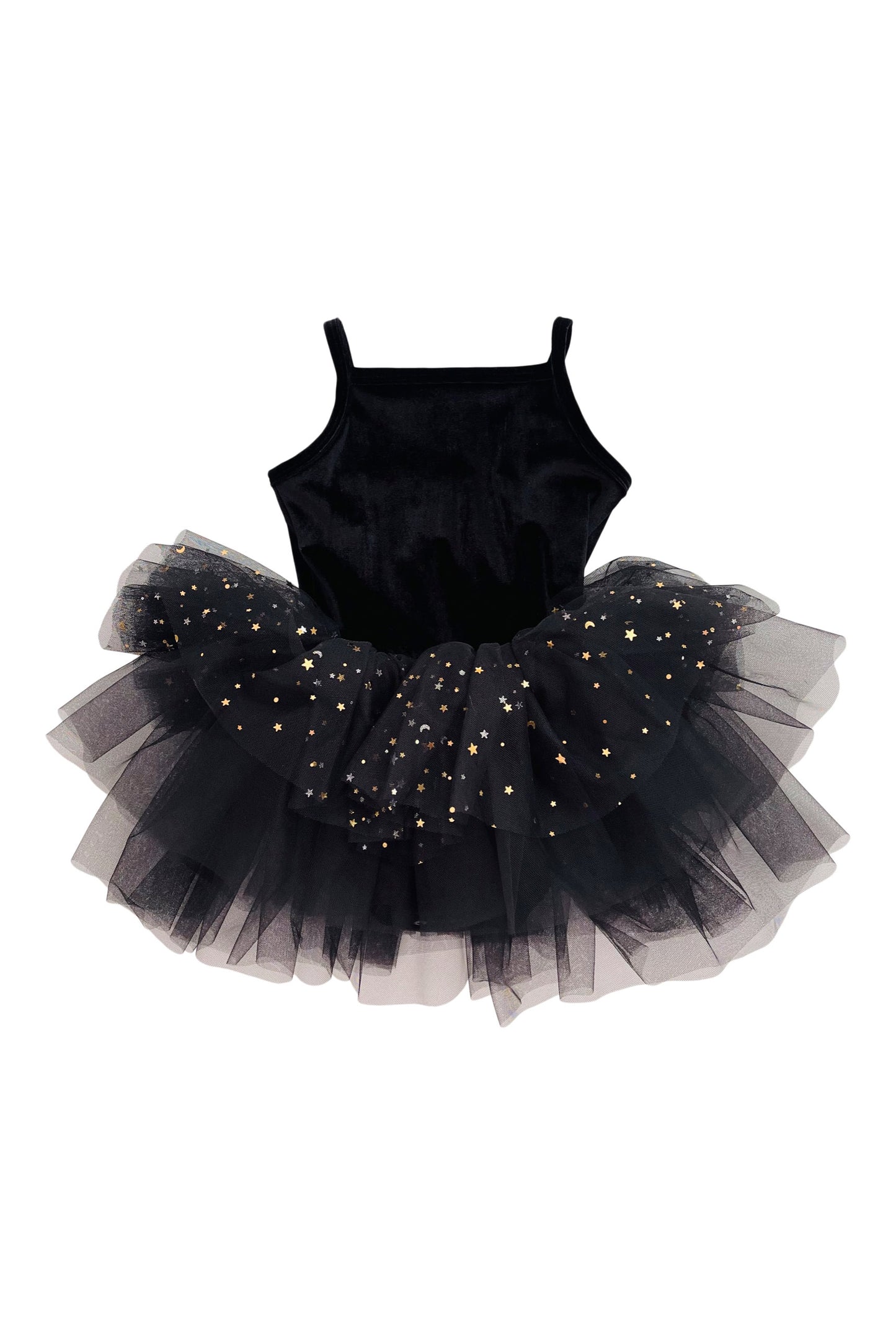 VESTIDO DE TUTU CON LEOTARD DE TERCIOPELO DOLLY® CON ESTRELLAS Y LUNA ⭐️ 🌙 TUL negro
