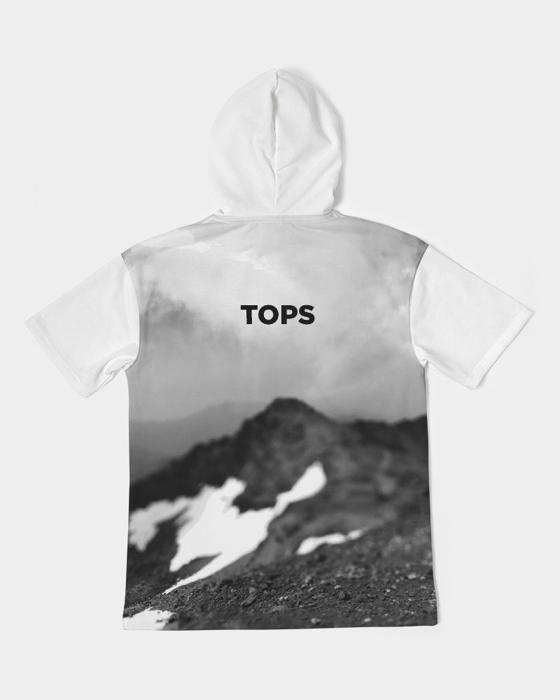 DASH TOPS Sudadera con capucha de manga corta de peso pesado premium para hombre