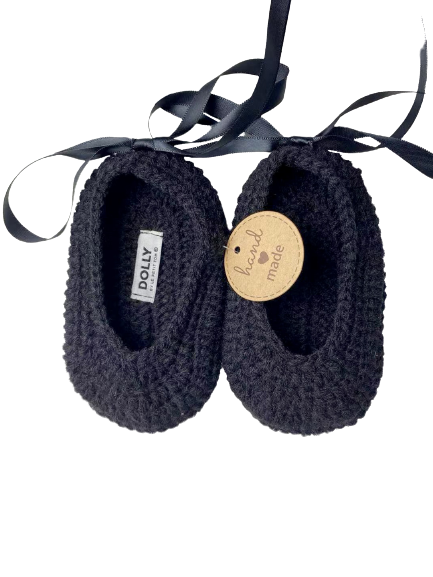 DOLLY by Le Petit Tom ® BAILARINAS BEBÉ CROCHET negro