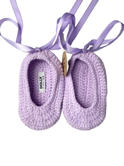 DOLLY by Le Petit Tom ® BAILARINAS BEBÉ CROCHET lavanda