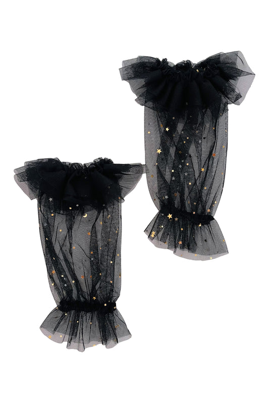 DOLLY® STARS &amp; MOON ⭐️ 🌙 'RUFFLE YOUR LIMBS' GUANTES/ LEGGINGS negro
