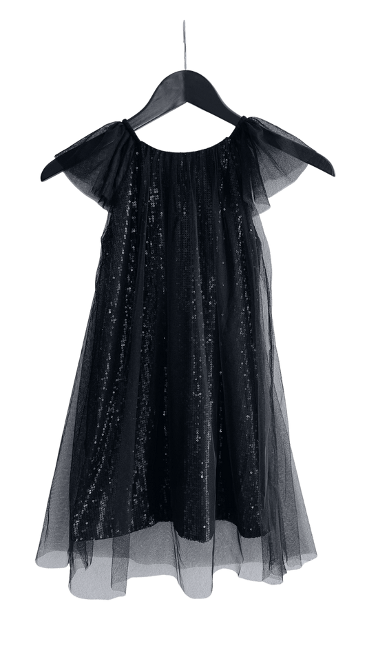 VESTIDO DE TUL CON LENTEJUELAS DOLLY by Le Petit Tom ® negro