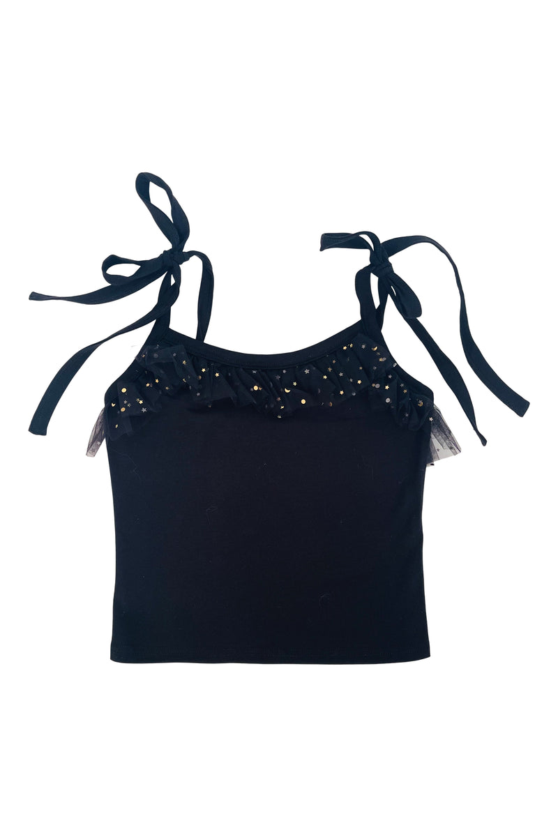 DOLLY® COTTON TOP WITH STARS & MOON ⭐️ 🌙 TULLE black