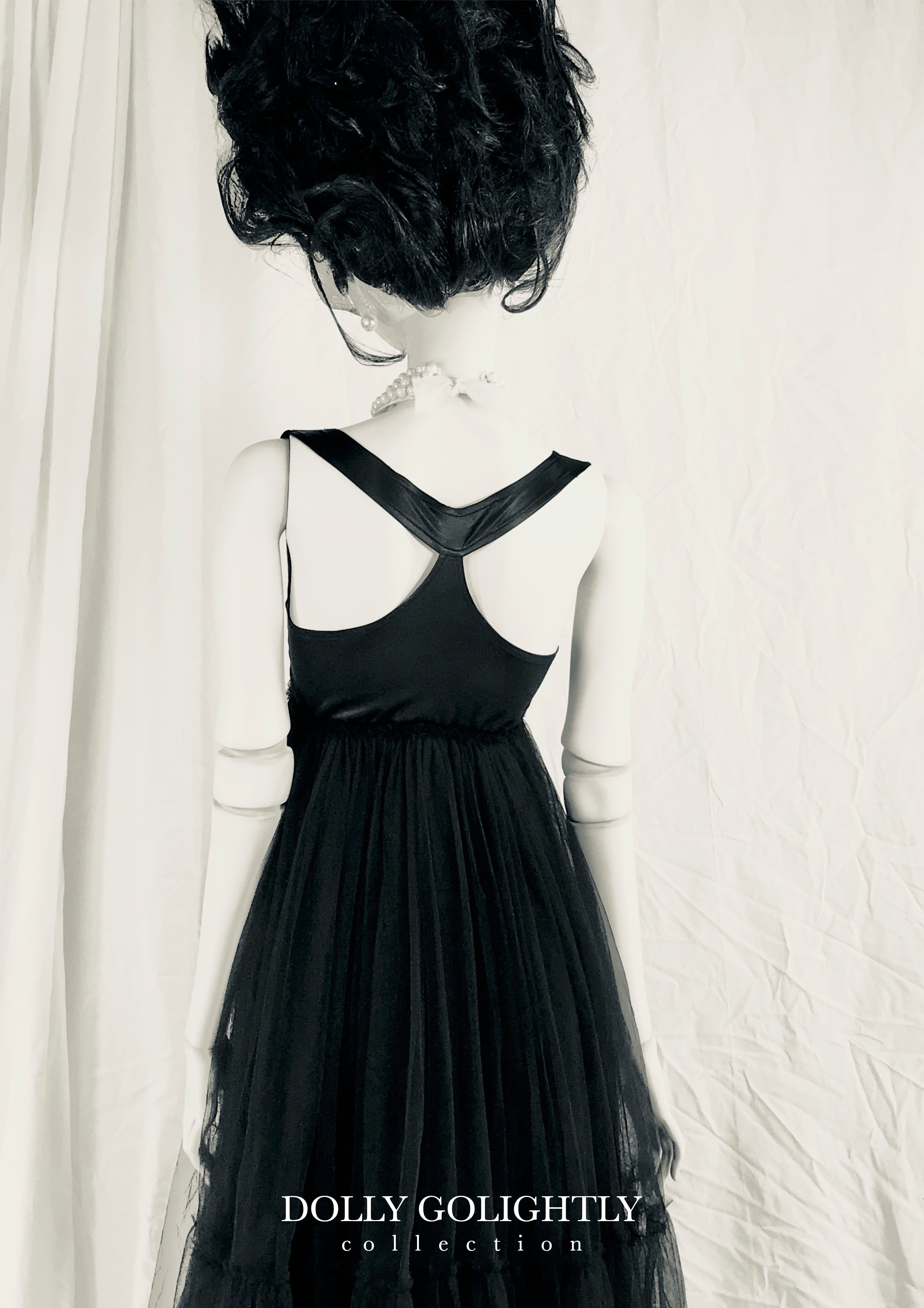 DOLLY GOLIGHTLY Breakfast @ Tiffany's SATIN MAXI TUTU DRESS black