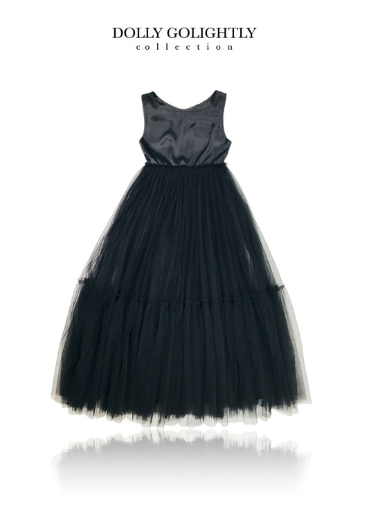 DOLLY GOLIGHTLY Breakfast @ Tiffany's SATIN MAXI TUTU DRESS black