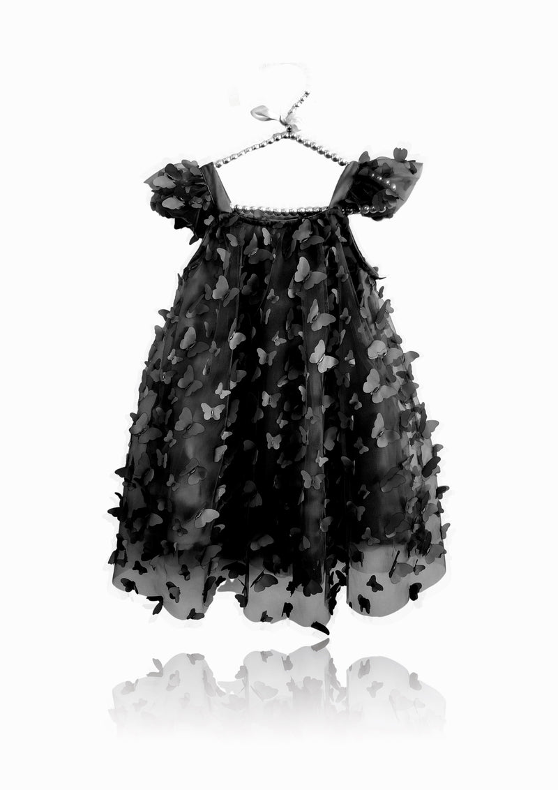 DOLLY by Le Petit Tom ® ALLOVER BUTTERFLIES TUTU DRESS black